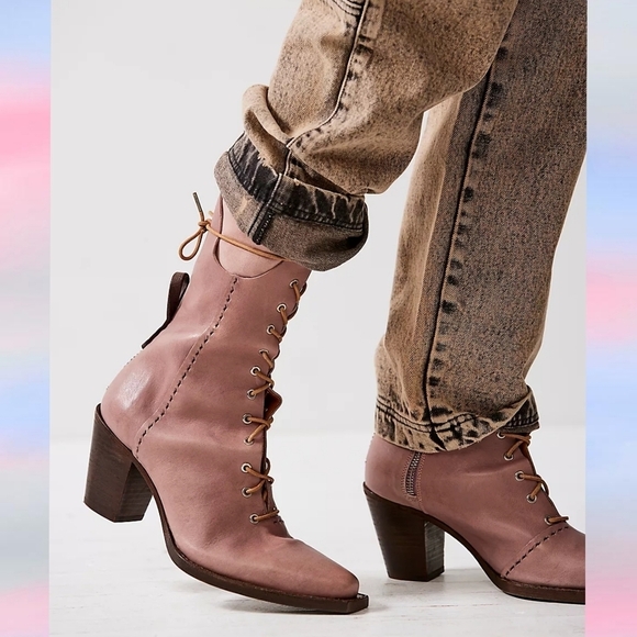 Free People We The Free Canyon Lace Up Boots in River Stone - Picture 1 of 10